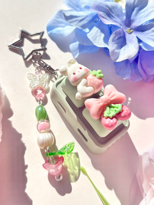 Mini Keyboard Page Turner | Green Strawberry Bunny 🍓