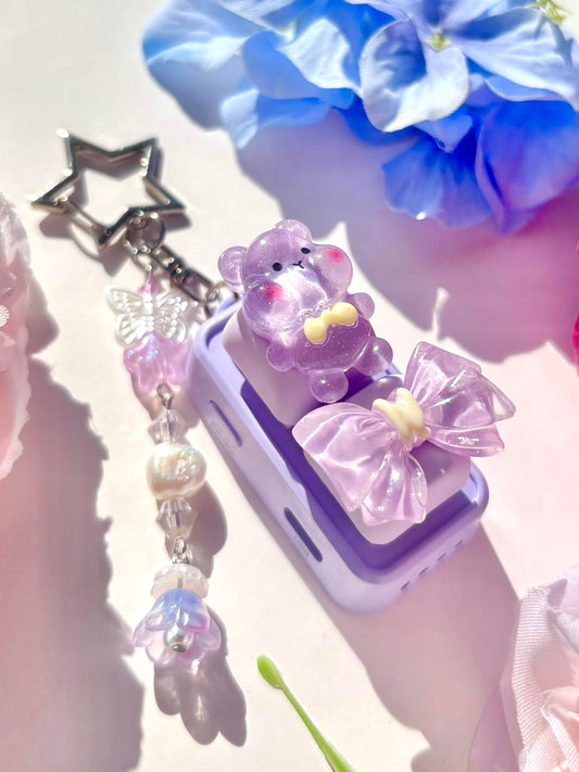 Mini Keyboard Page Turner | Purple Bow Bear 💟🐻