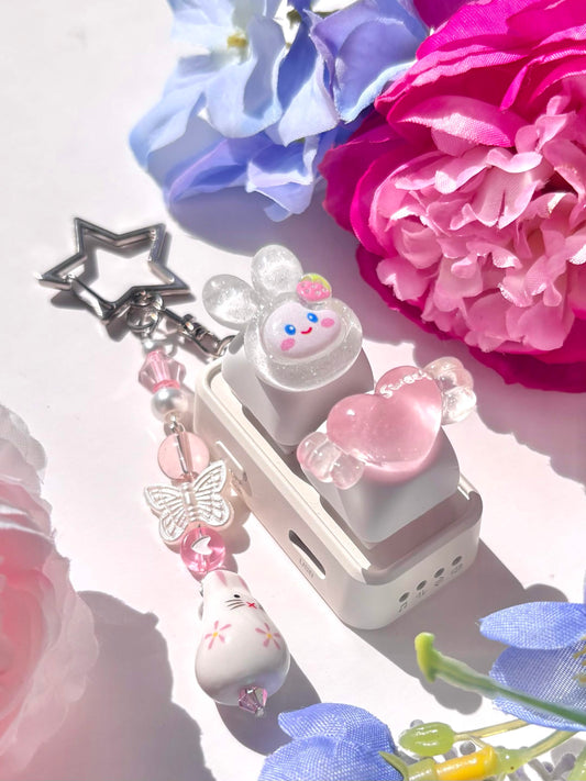 Mini Keyboard Page Turner | Pink & White Bunny 🐇🩷
