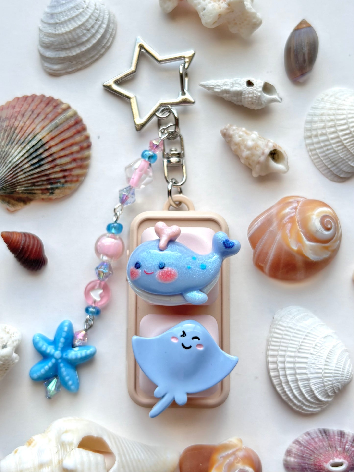 Mini Keyboard Page Turner | Pink and Blue Whale and Ray 🐳 💗