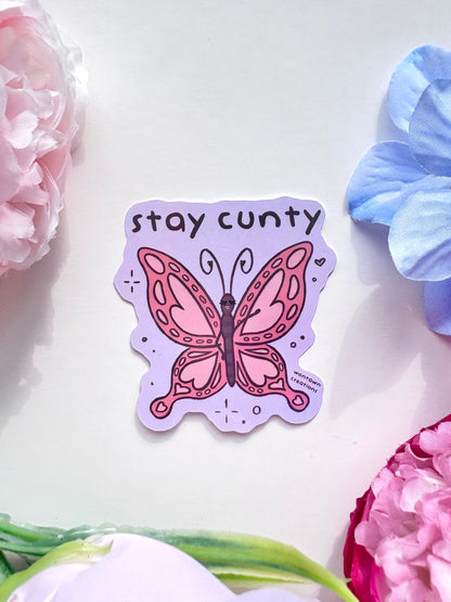 Stay Cunty Butterfly Sticker