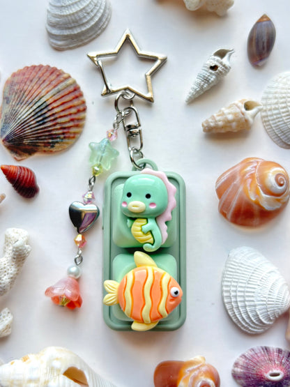 Mini Keyboard Page Turner | Green Seahorse and Clownfish 🐠🔸
