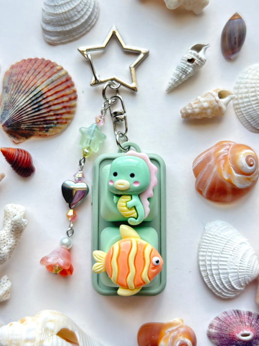 Mini Keyboard Page Turner | Green Seahorse and Clownfish 🐠🔸