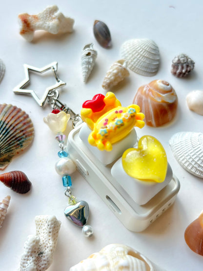 Mini Keyboard Page Turner | White and Yellow Love Crab 🦀 💛