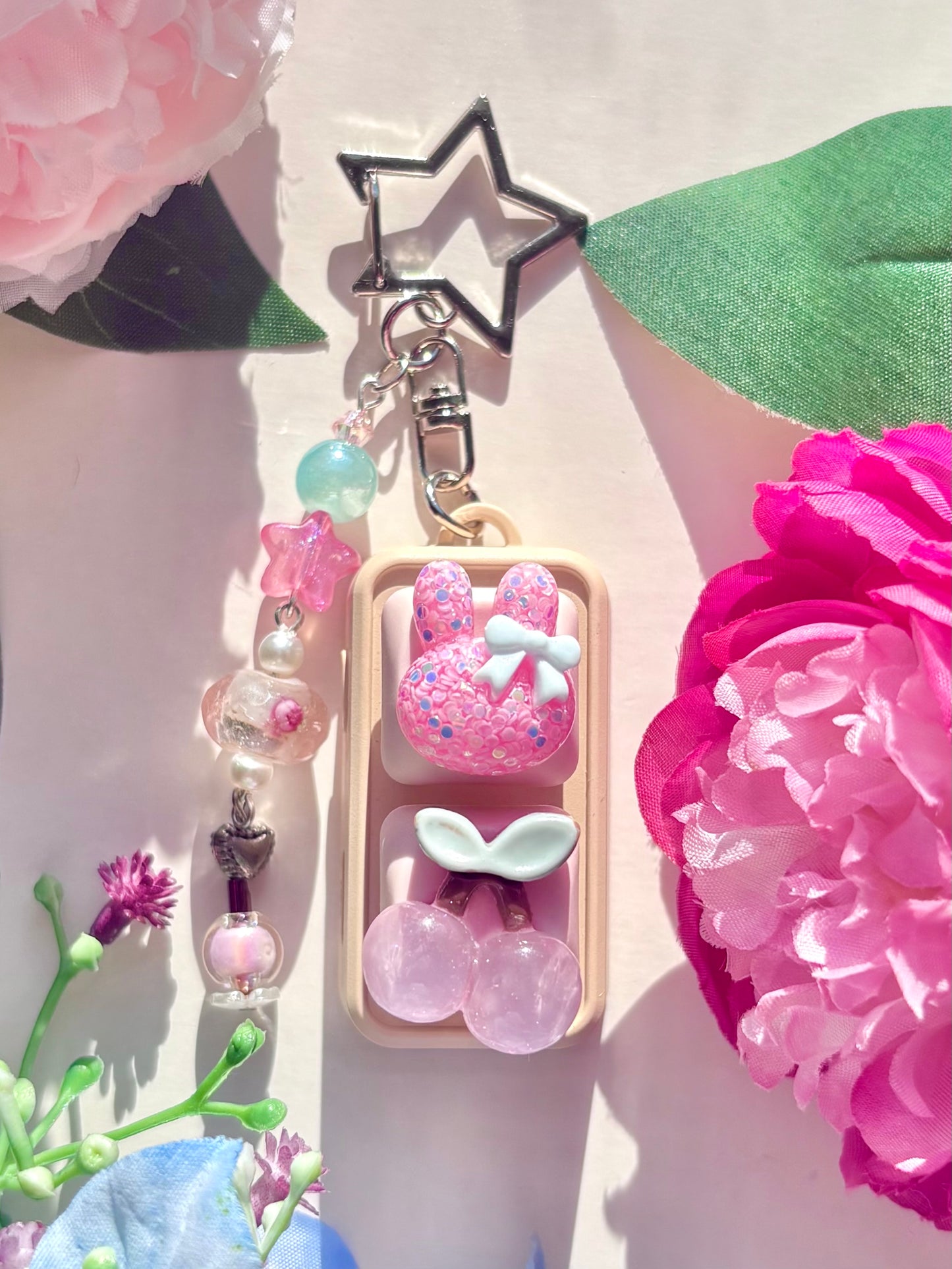 Mini Keyboard Page Turner | Sparkly Pink Cherry Bunny 🍒 🐰