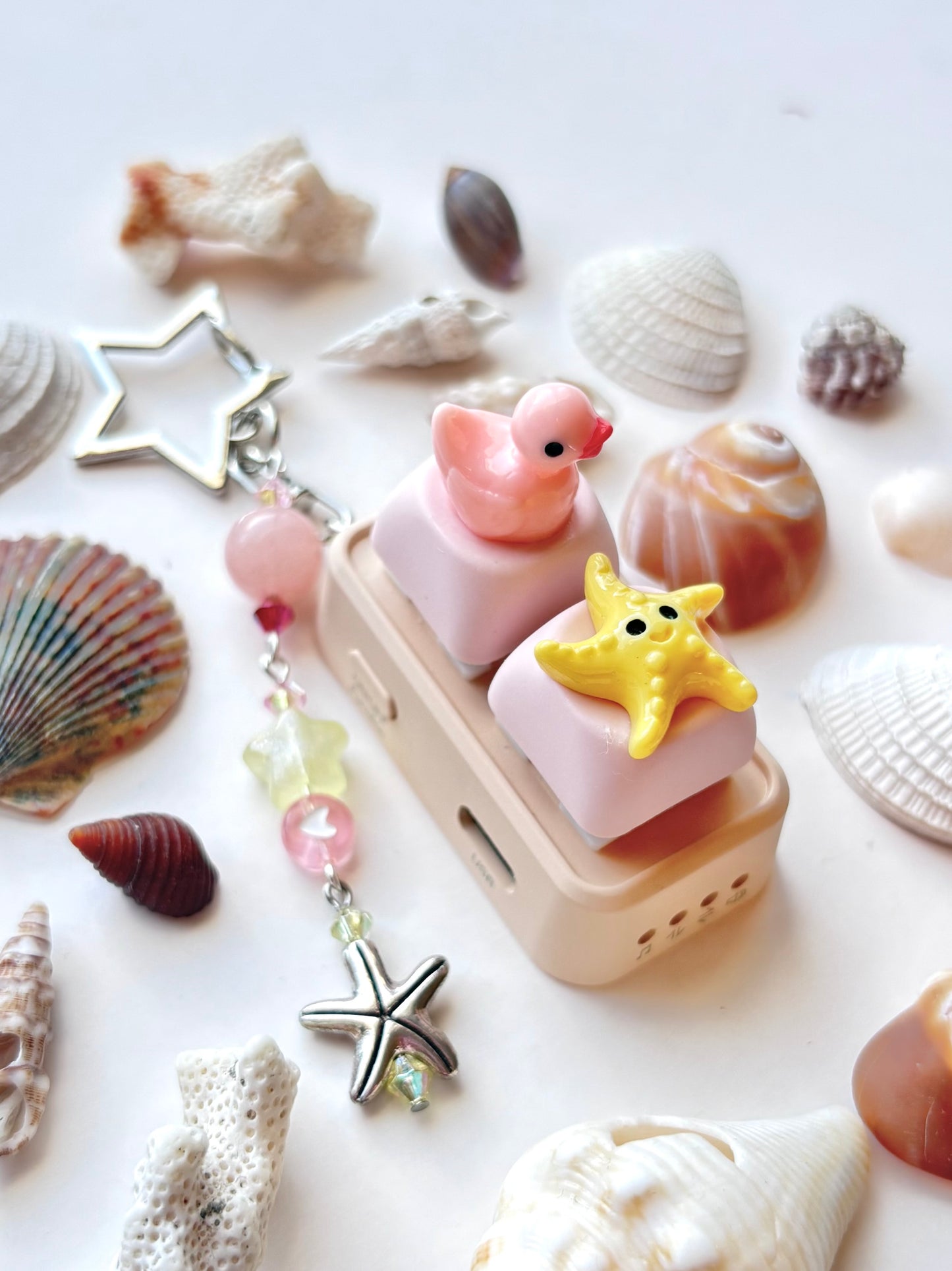 Mini Keyboard Page Turner | Pink Ducky and Starfish 🐤 ⭐️