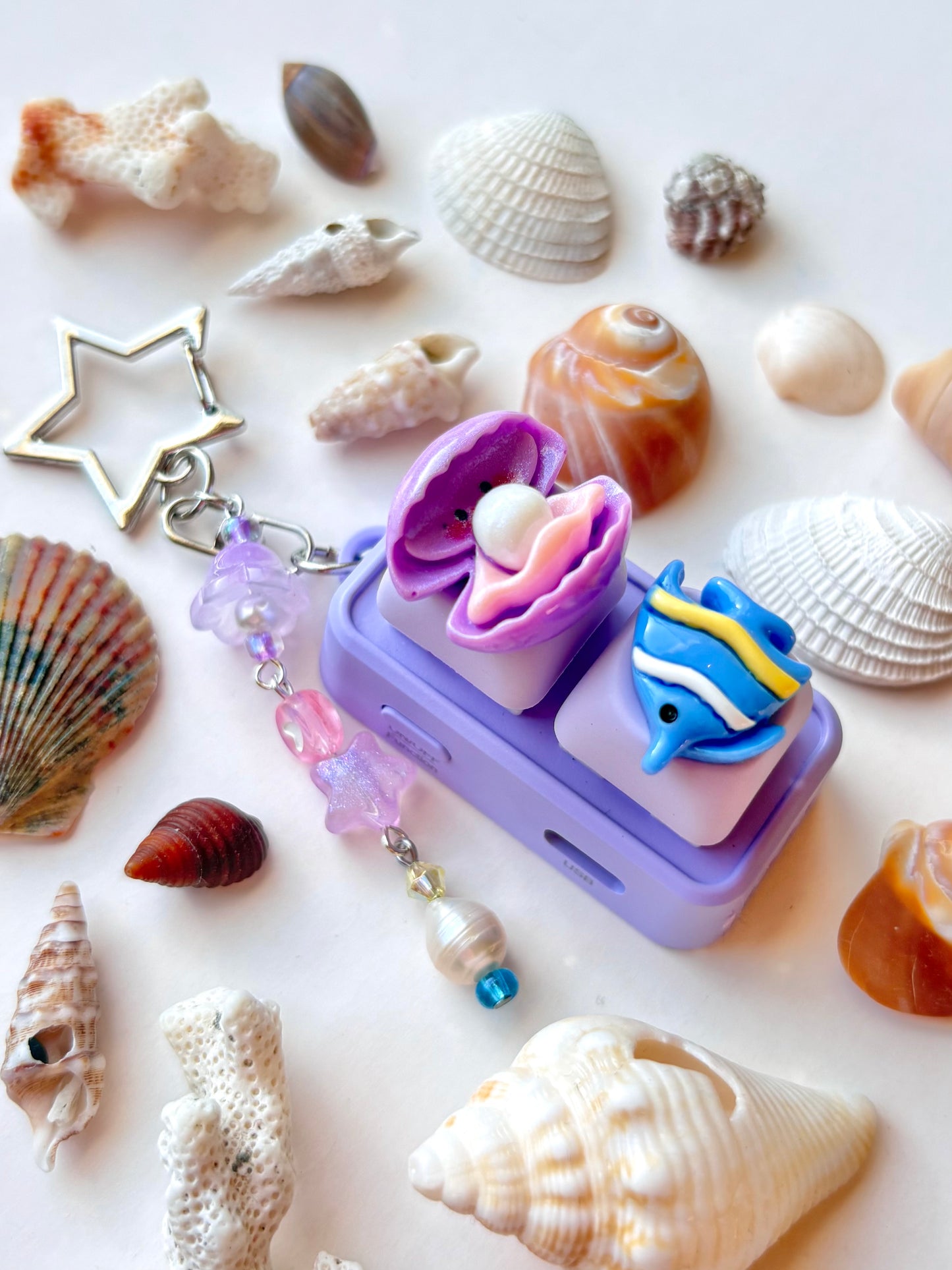 Mini Keyboard Page Turner | Purple Clam and Butterflyfish 🐠