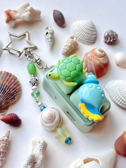 Mini Keyboard Page Turner | Green Sea Turtle and Shell 🐢 🐚