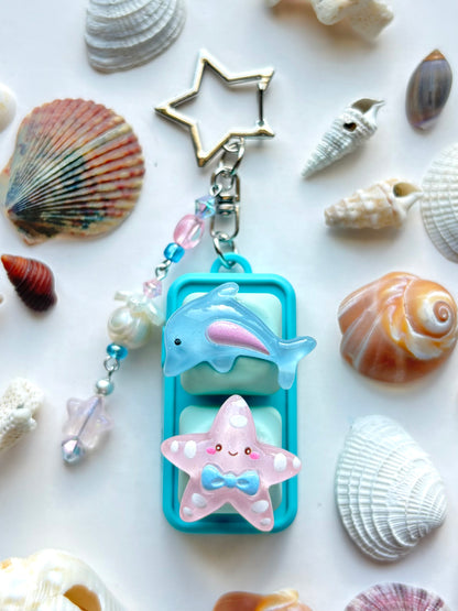 Mini Keyboard Page Turner | Blue and Pink Dolphin and Starfish 🐬 🌸