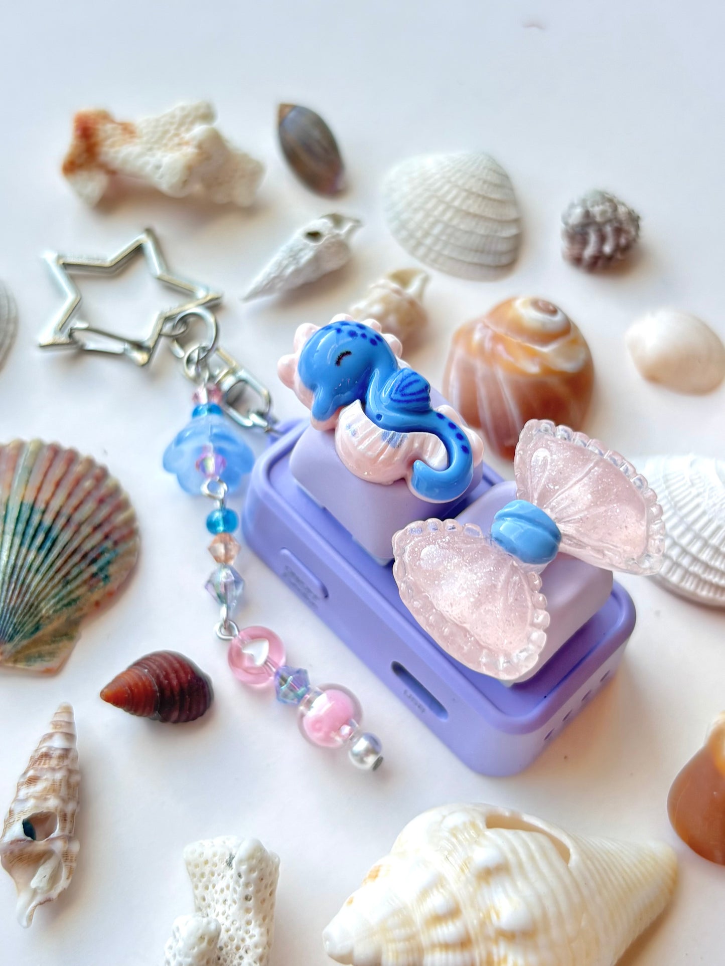 Mini Keyboard Page Turner | Purple Seahorse Bow 💙 🎀