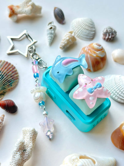 Mini Keyboard Page Turner | Blue and Pink Dolphin and Starfish 🐬 🌸