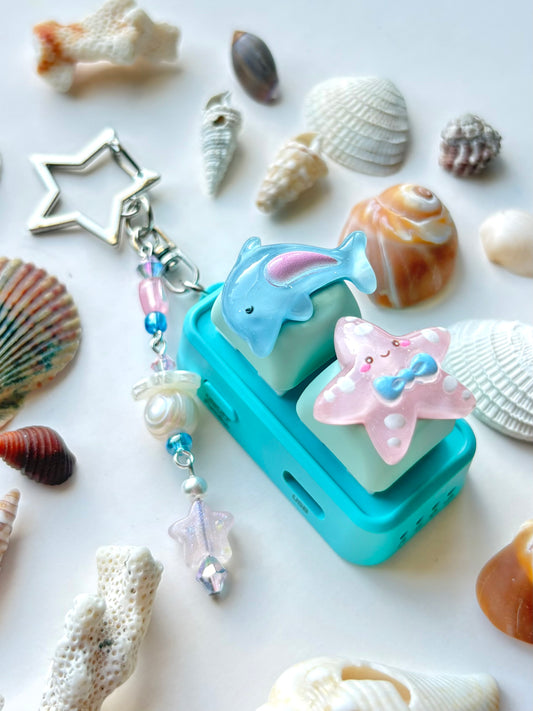 Mini Keyboard Page Turner | Blue and Pink Dolphin and Starfish 🐬 🌸