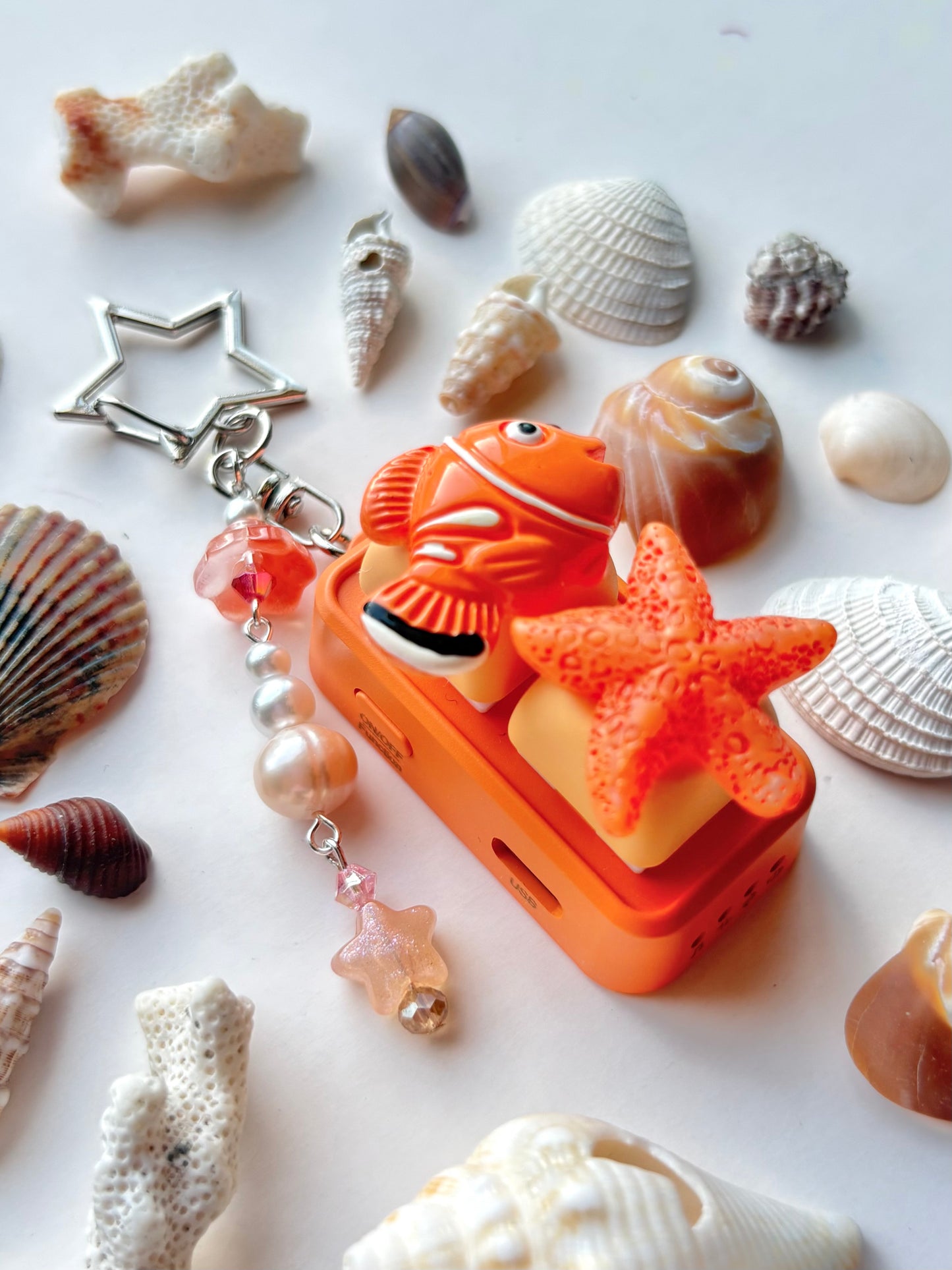 Mini Keyboard Page Turner | Orange Clownfish and Starfish 🍣