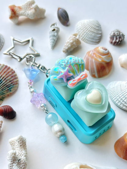 Mini Keyboard Page Turner | Blue Shell and Heart 🐚 💙