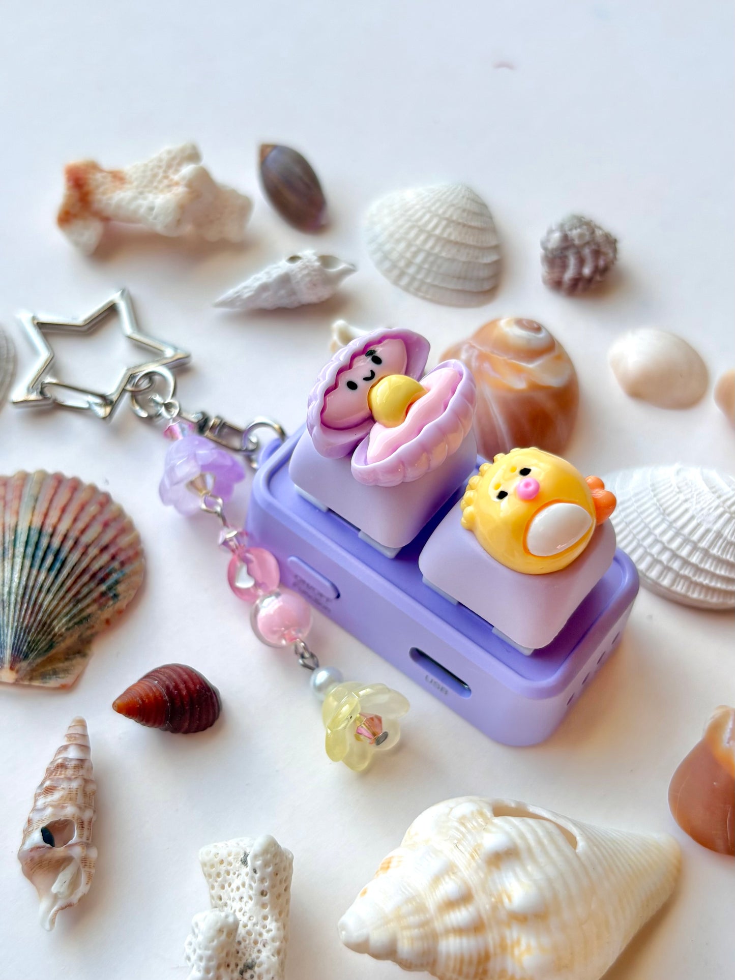 Mini Keyboard Page Turner | Purple Clam and Puffer 🐚 🐡