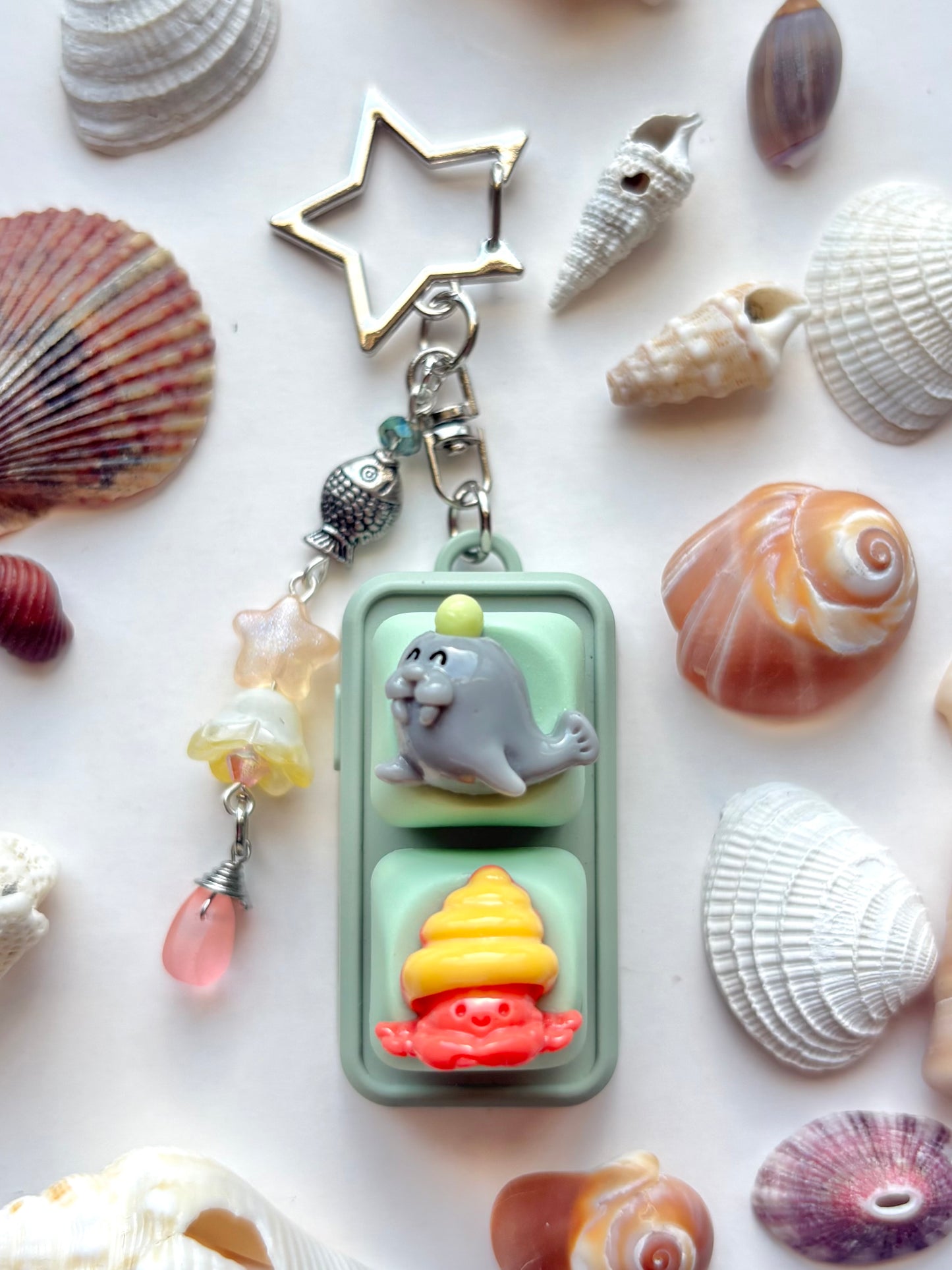Mini Keyboard Page Turner | Green Seal and Hermit Crab 🦭 🦀