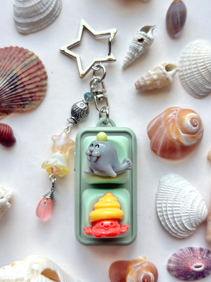 Mini Keyboard Page Turner | Green Seal and Hermit Crab 🦭 🦀