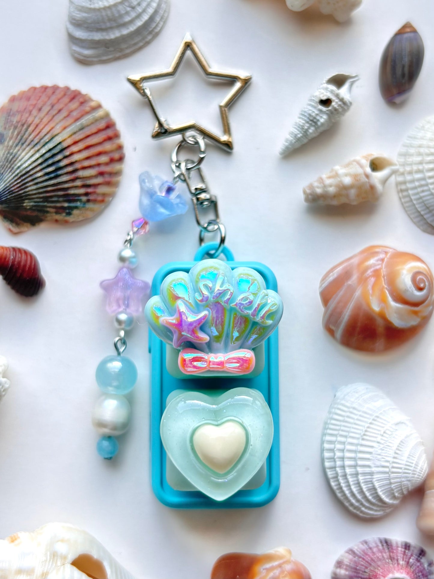 Mini Keyboard Page Turner | Blue Shell and Heart 🐚 💙