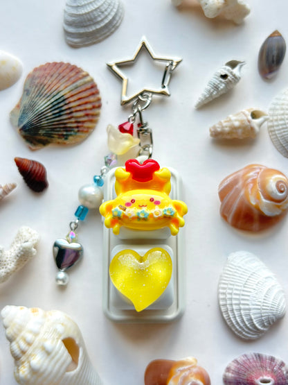 Mini Keyboard Page Turner | White and Yellow Love Crab 🦀 💛