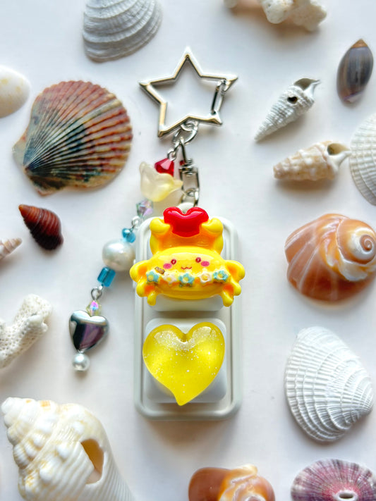 Mini Keyboard Page Turner | White and Yellow Love Crab 🦀 💛