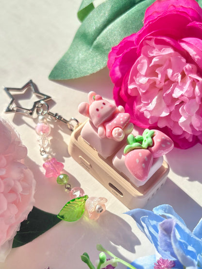 Mini Keyboard Page Turner | Pink Strawberry Polka Dot Bunny 🎀