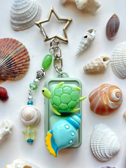 Mini Keyboard Page Turner | Green Sea Turtle and Shell 🐢 🐚