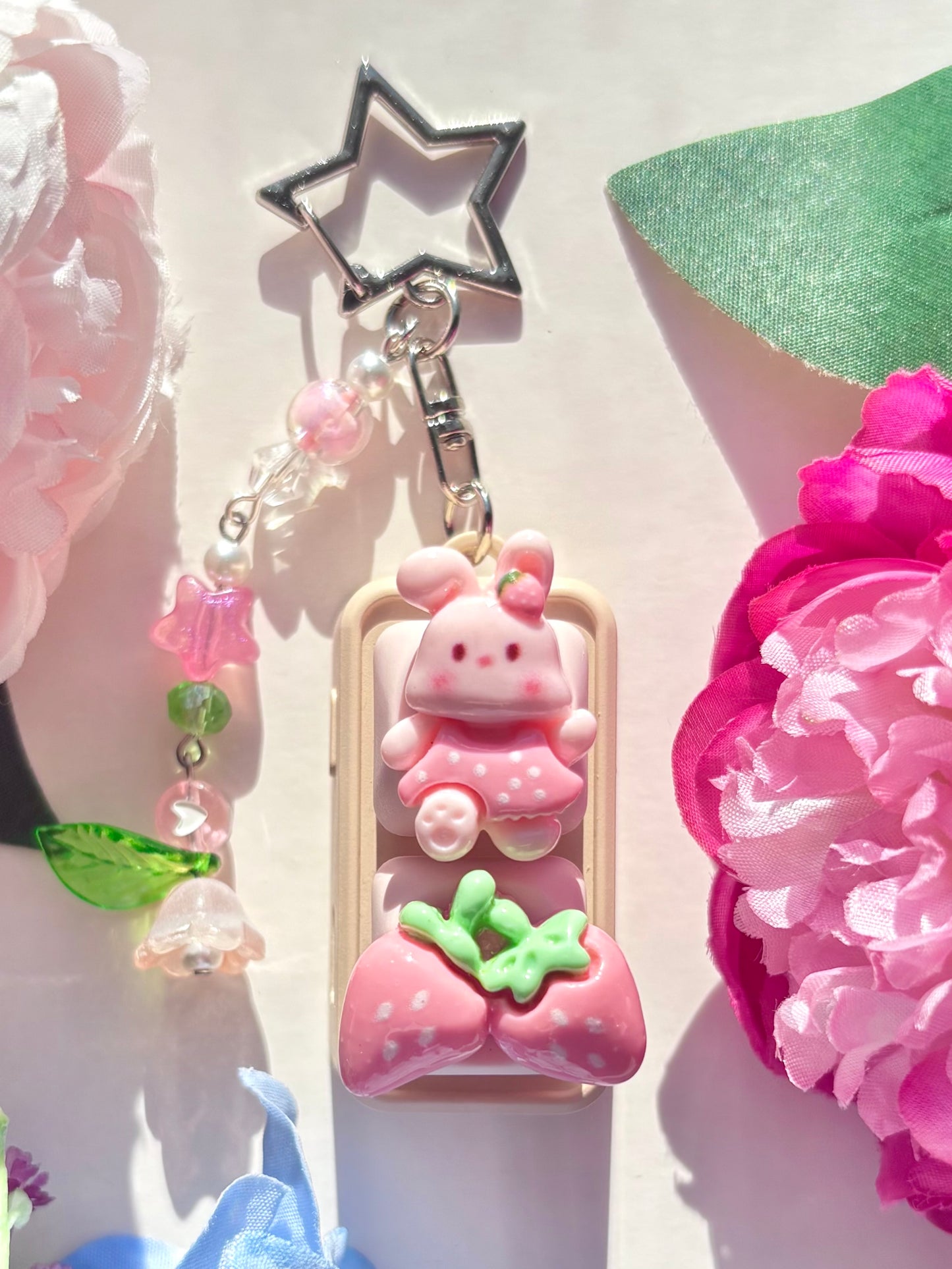 Mini Keyboard Page Turner | Pink Strawberry Polka Dot Bunny 🎀