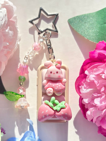 Mini Keyboard Page Turner | Pink Strawberry Polka Dot Bunny 🎀