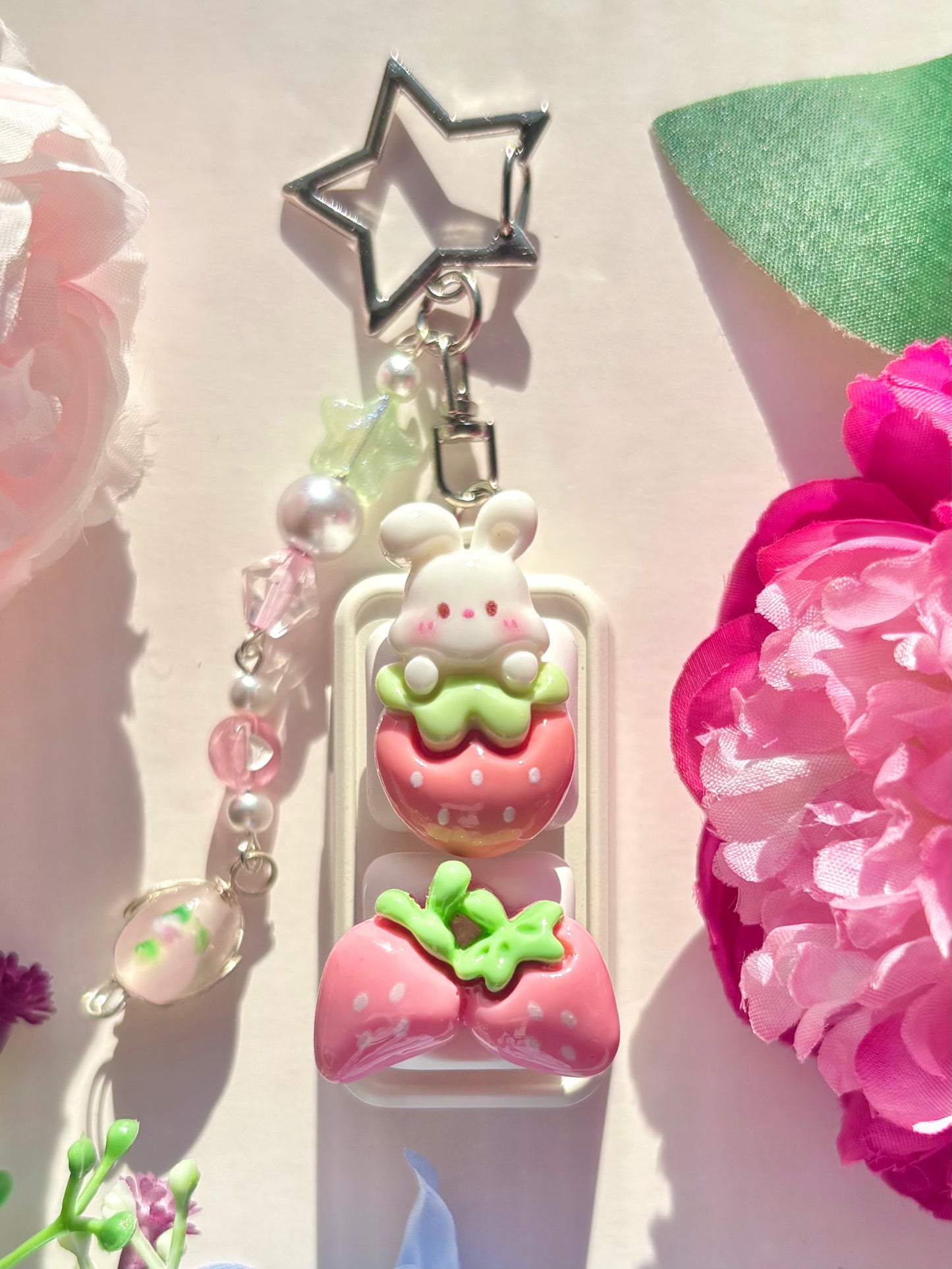 Mini Keyboard Page Turner | White Strawberry Bunny 🐰