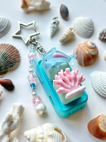 Mini Keyboard Page Turner | Blue and Pink Dolphin and Coral 🐬 🪸