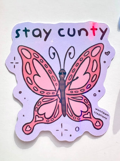 Stay Cunty Butterfly Sticker