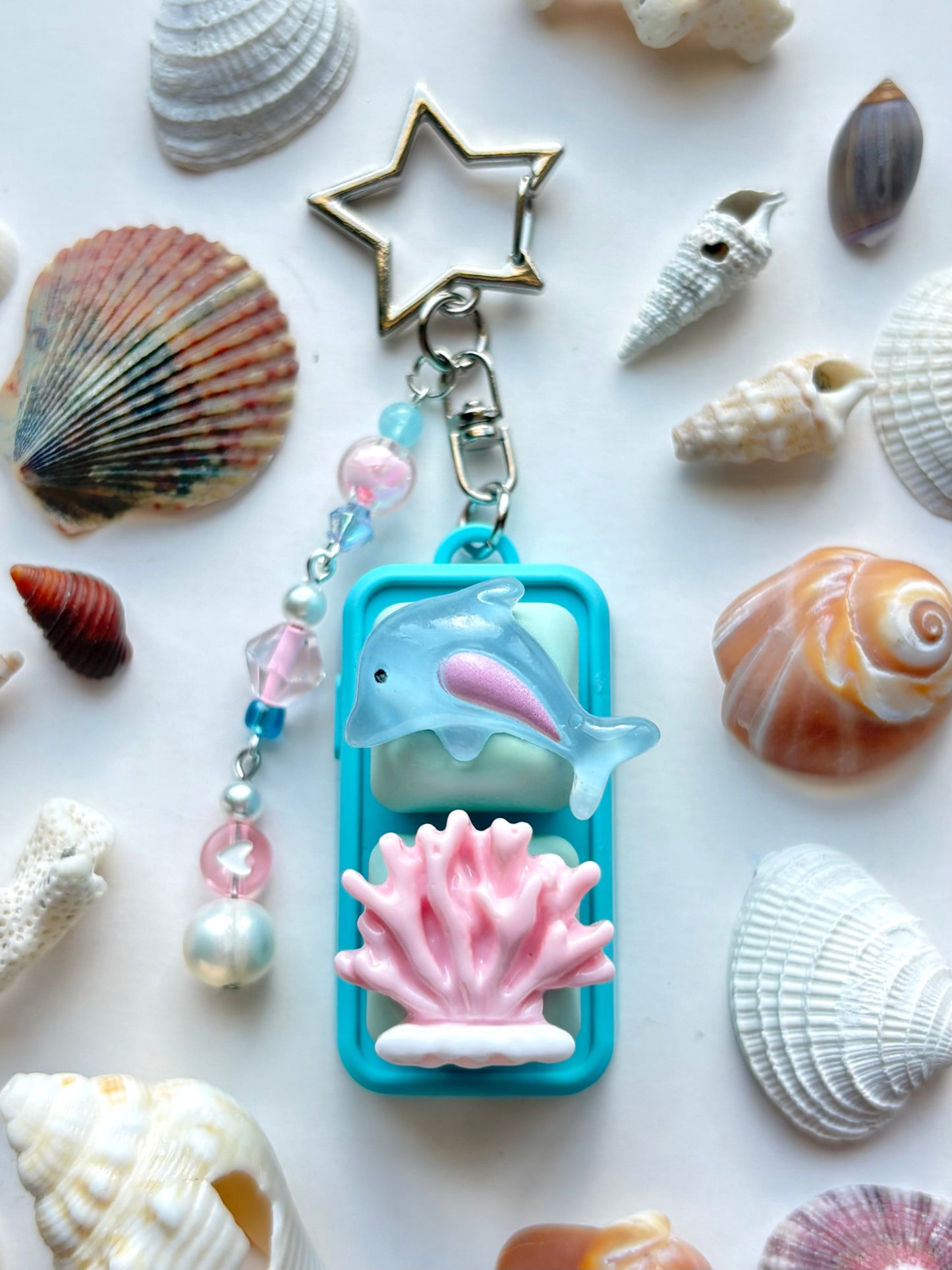 Mini Keyboard Page Turner | Blue and Pink Dolphin and Coral 🐬 🪸