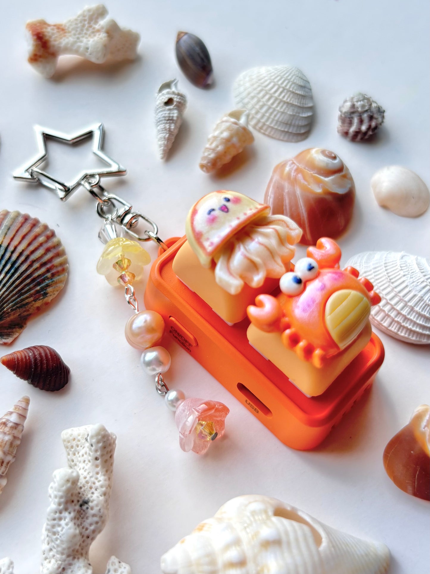 Mini Keyboard Page Turner | Orange Jellyfish and Crab 🪼 🦀