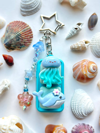 Mini Keyboard Page Turner | Blue Jellyfish and Whale 🪼 🐋