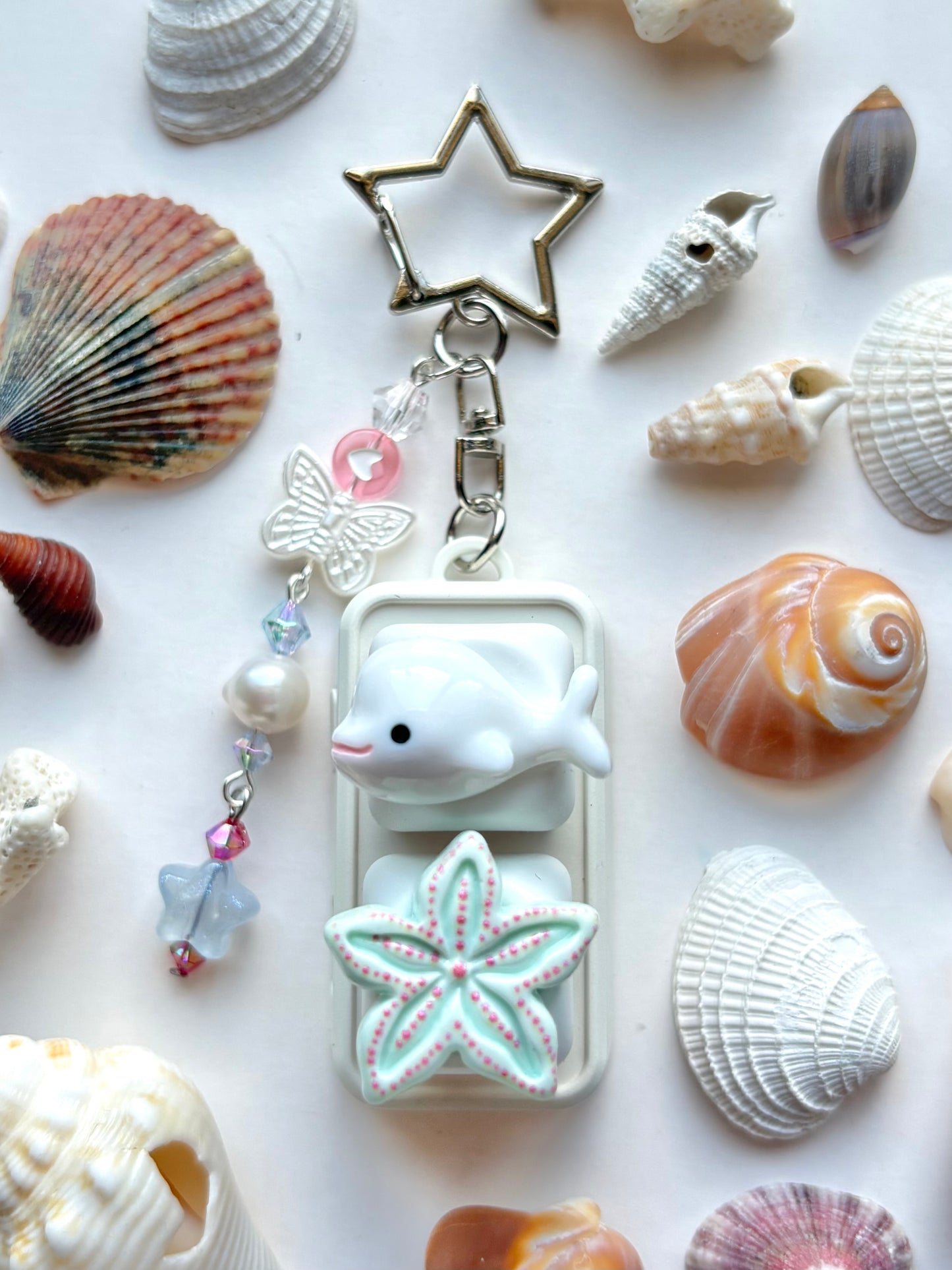 Mini Keyboard Page Turner | White Beluga Whale and Starfish 🤍
