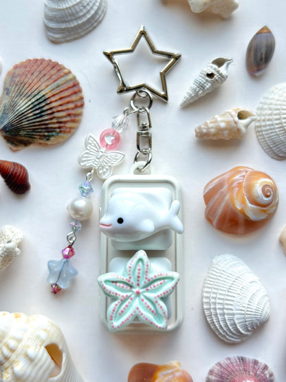 Mini Keyboard Page Turner | White Beluga Whale and Starfish 🤍