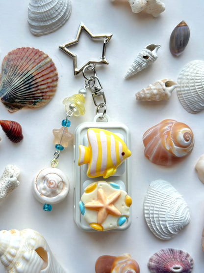Mini Keyboard Page Turner | White and Yellow Butterflyfish and Sand Dollar 🐠 🐚