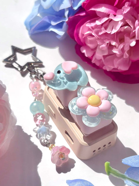 Mini Keyboard Page Turner | Blue Flower Ellie 🐘🩵