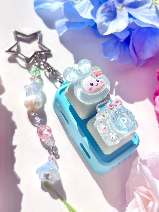 Mini Keyboard Page Turner | Blue Camera Bunny 📷🩵