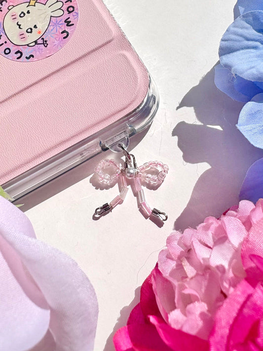 USB-C Dust Plug | Pink Beaded Bow 🎀