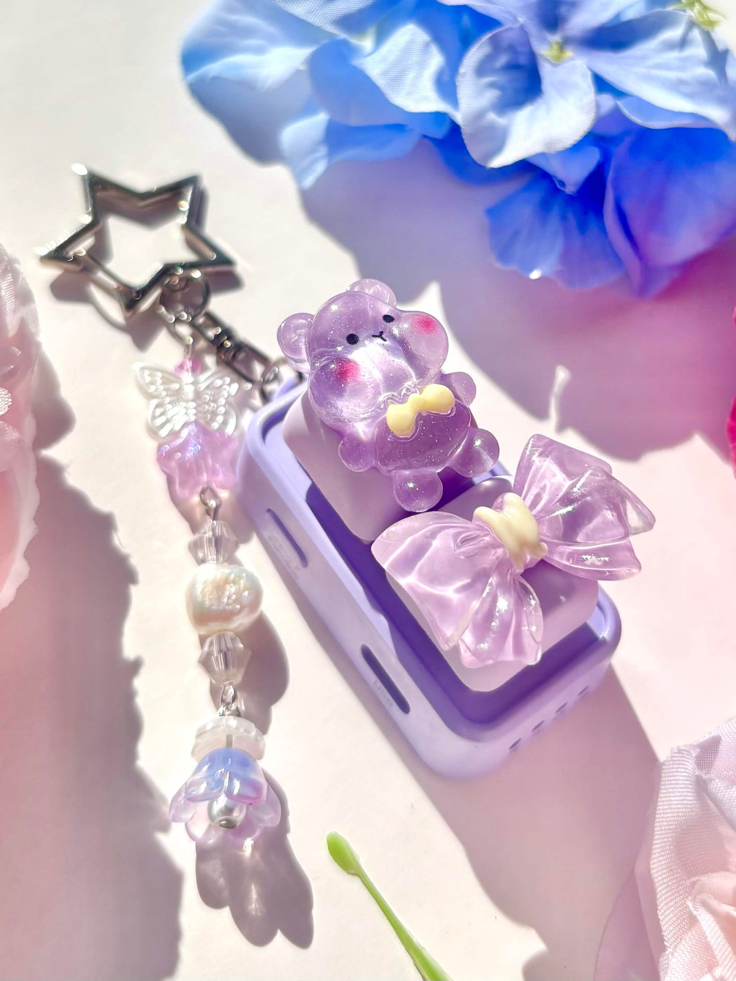 Mini Keyboard Page Turner | Purple Bow Bear 💟🐻