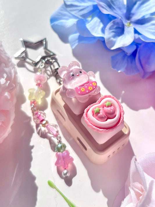 Mini Keyboard Page Turner | Pink Strawberry Bunny 👚