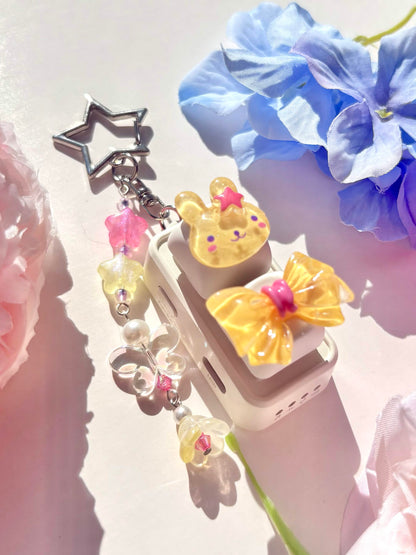 Mini Keyboard Page Turner | Yellow & Magenta Bunny Bow 🤩