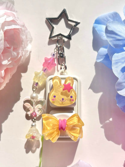 Mini Keyboard Page Turner | Yellow & Magenta Bunny Bow 🤩